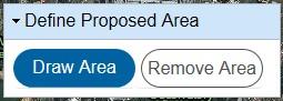 Define proposed area Draw area