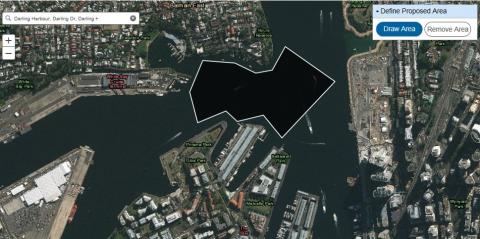 Area drawn over darling harbour
